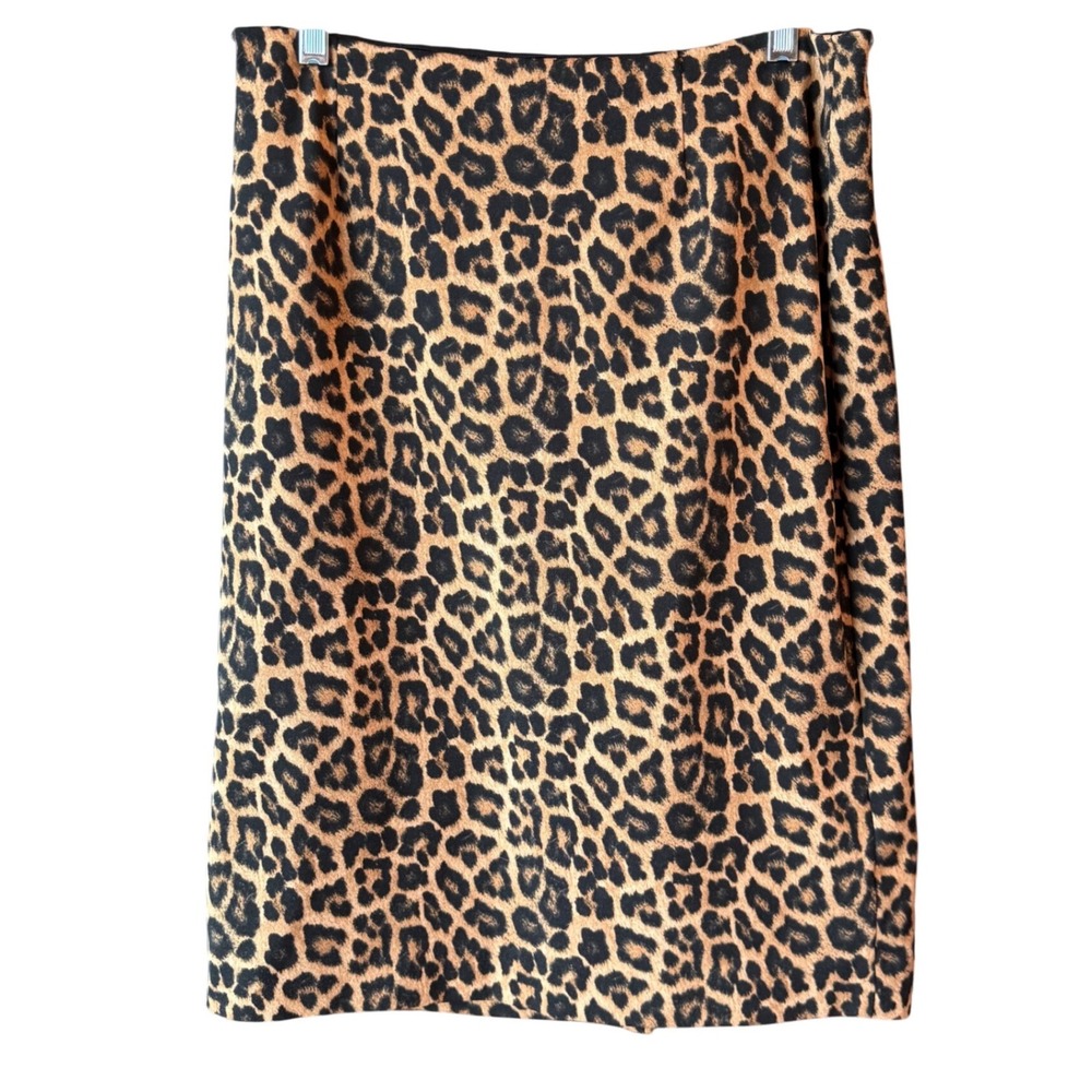 Michael Kors Leopard Print Pencil Skirt Women's Size 8 Animal Print Midi